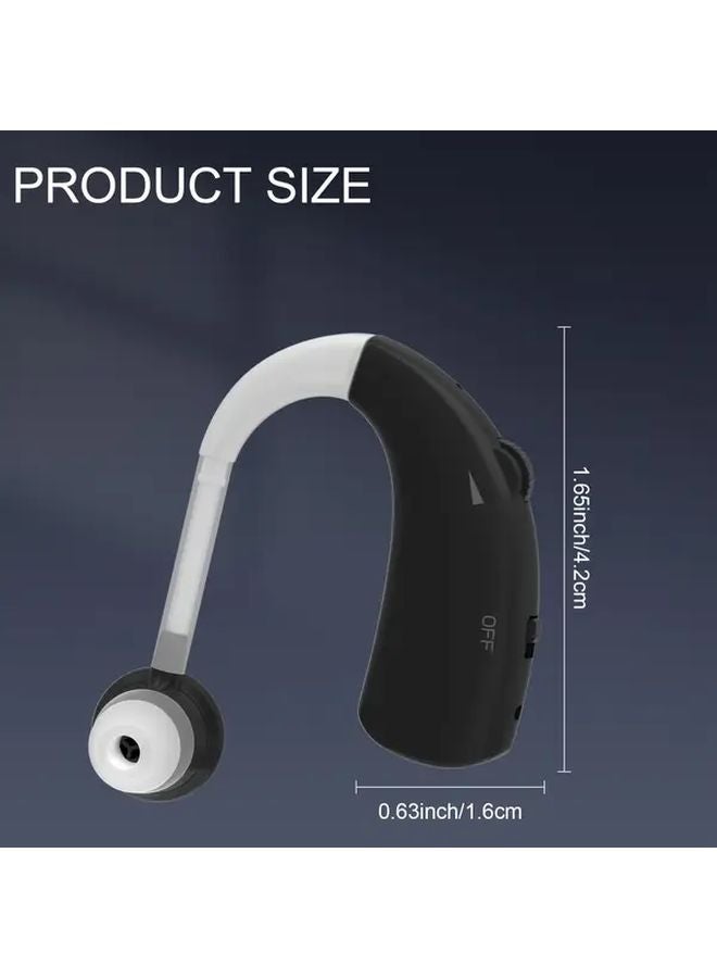 Black Rechargeable Sound Amplifier For Adults With Noise Cancelling And Adjustable Volume - Image 2